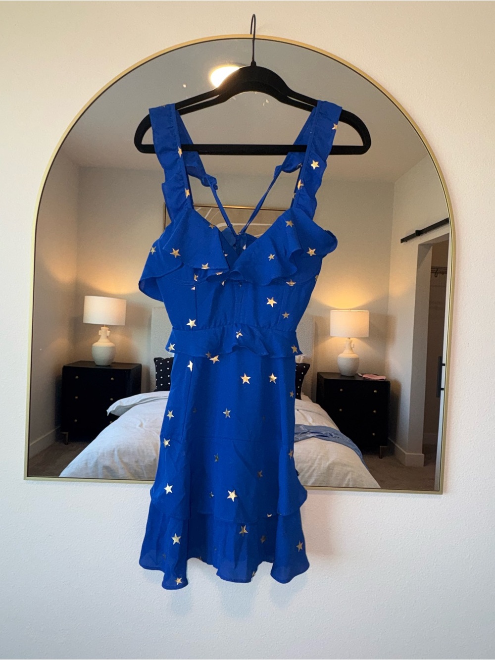 Buddy Love Royal Blue Mini Dress with Gold Stars
